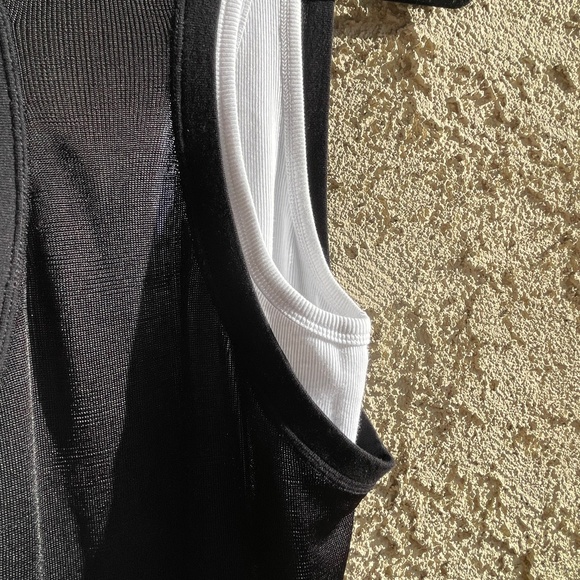 ALEXANDER WANG.T Layered Ribbed Jersey and Stretch-Knit Mini Tank Dress MEDIUM - Picture 5 of 14